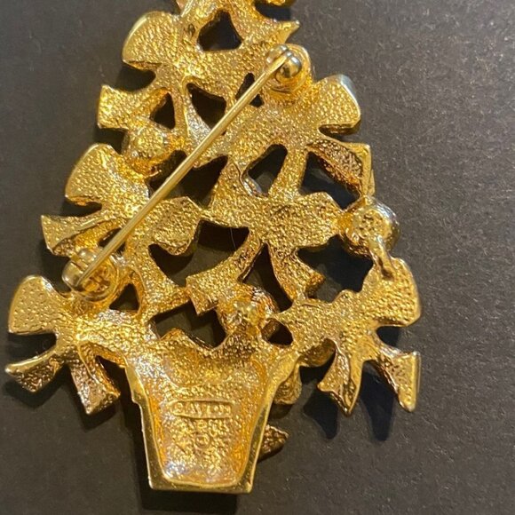 AVON Vintage Aurora Borealis Rhinestone Christmas Brooch Pin - Picture 3 of 7